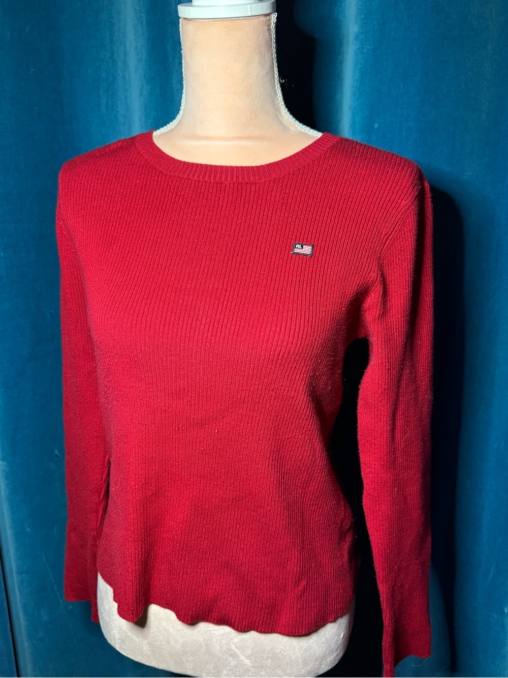 Ralph Lauren Red Ribbed Sweater